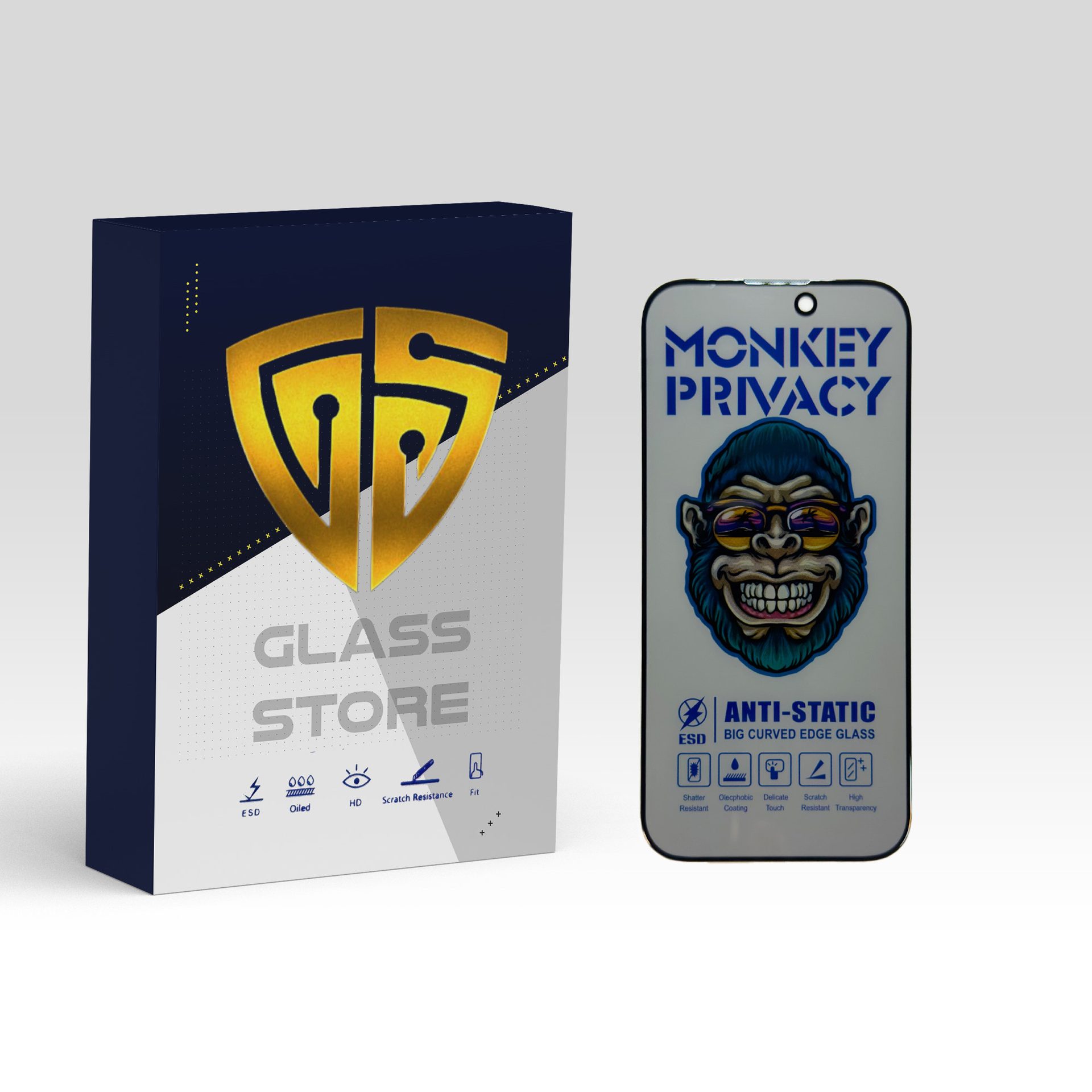 Apple iPhone 15 Monkey Privacy Tempered Screen Protector